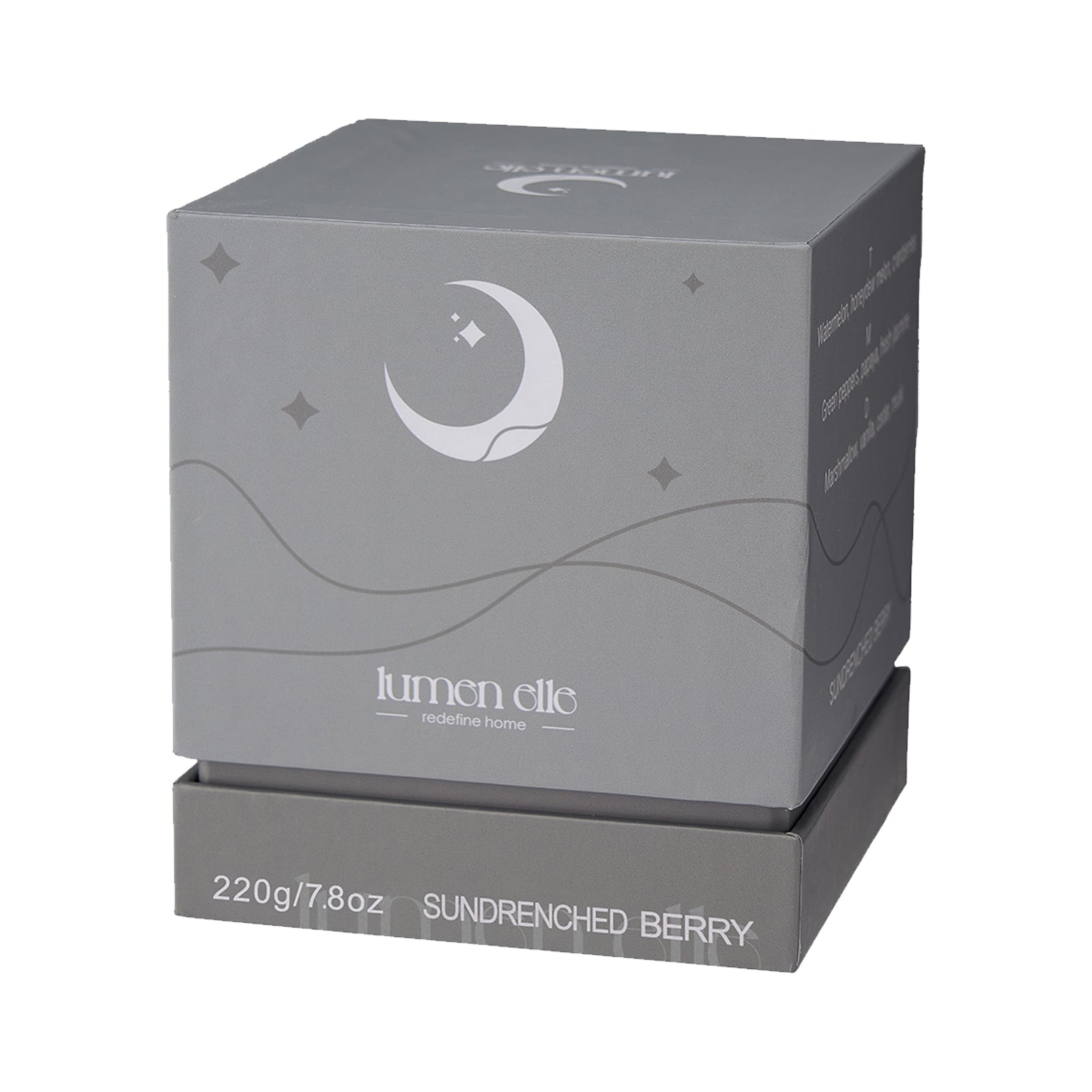 Lumenelle Essence Scented Candle - Sundrenched Berry, 7.8oz, 35-Hour Burn Time, Fresh Berry & Floral Scent, Natural Soy Wax