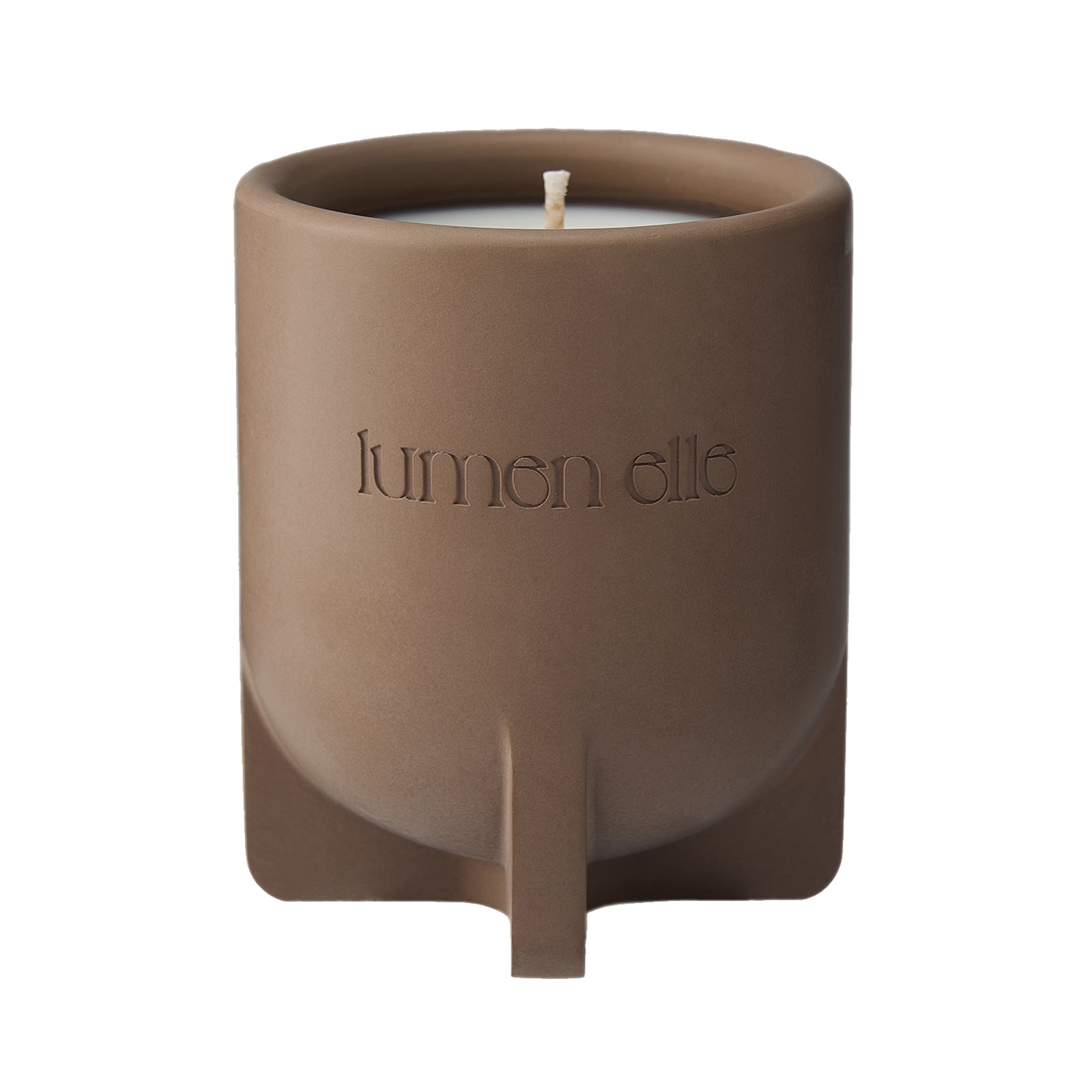 Lumenelle Essence Scented Candle - Spiced Amber, 7.8oz Stoneware Jar, Red Pepper, Myrrh & Woody Amber, 35-Hour Burn